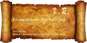 Krompecher Richárd névjegykártya